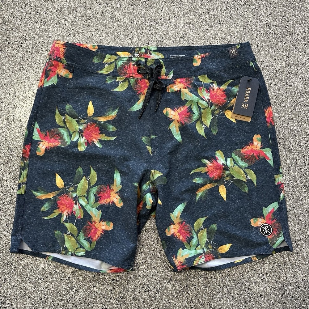 Roark Boardshorts Mens 34 18" Swim Shorts Trunks Floral Print Passage La Selva
